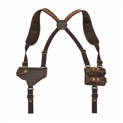 Хоризонтална система за раменни кобури с двоен калъф за пълнители